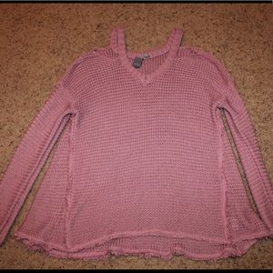 Francesca’s Quinn Cold Shoulder Sweater